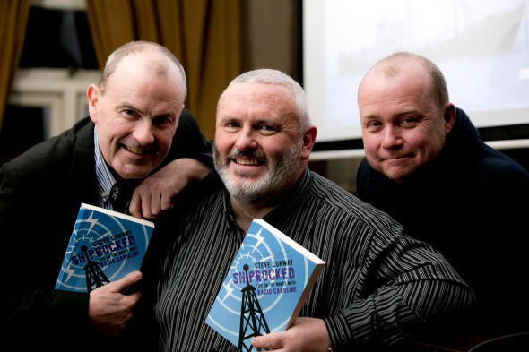 (left to right) Gareth O'Callaghan, Steve Conway, and Liberties Press MD Sean O'Keefe 